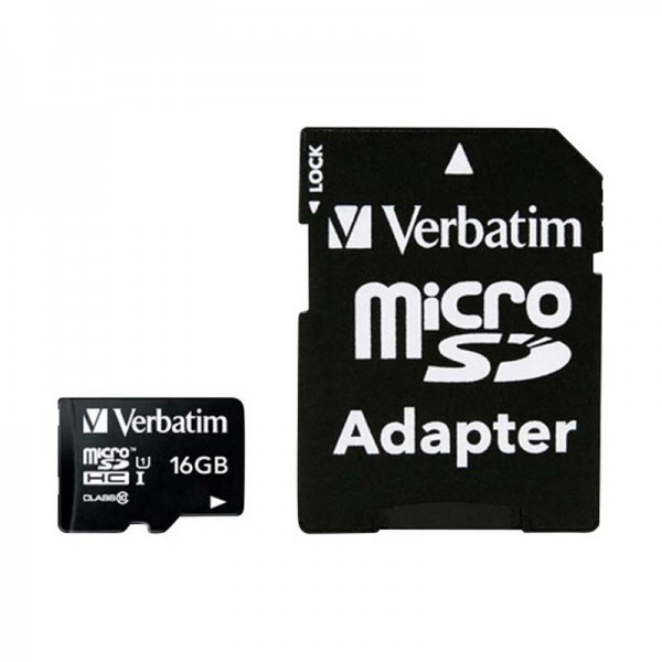 Verbatim microSDHC-Karte 16 GB Class 10 inkl. SD-Kartenadapter 1