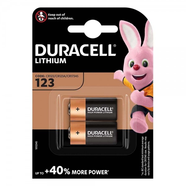 Duracell CR123 Ultra Lithium Batterie 1600mAh 3V 2 Stück