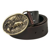 Ledergürtel mit Schnalle Hirsch