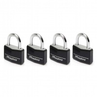 Masterlock Vorhängeschloss Schwarz 4 Stück