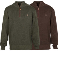 Percussion Jagdpullover mit Zipper in grün oder braun
