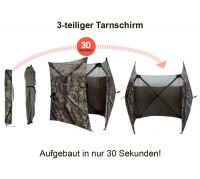 3-teiliger Tarnschirm 30 Sekunden